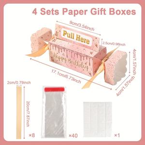 TEMU 생일 축하용 돈 뽑기 주머니 세트 포함 종이 선물 상자 4세트, 당근 테마 캐시 기프트 카드와 리본, 명절 및 생일 파티 선물