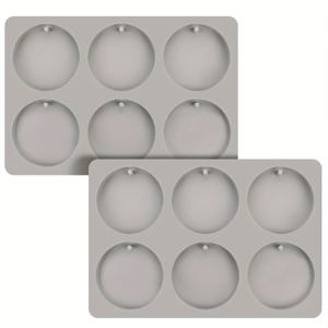 TEMU 2개 세트의 평평한 원형 실리콘 폼, 촛대 만들기용, 반원형 펜던트 폼, 걸이 홀이 있는, DIY 공예 프로젝트용 에폭시 레진 장식에 적합합니다.