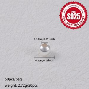 TEMU 1개/2개/3개/4개/5개/7개/9개/10개/50개/팩 S925 스테링 925 실버 라운드 스페이서 라이트 비즈 느슨한 비즈 보석 액세서리 보석 만들기 DIY 고급 브레이슬릿 비즈 브레이슬릿 목걸이 발목 핸드메이드 공예 용품|은목걸이