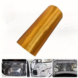 TEMU 1롤 골든 2cm 두께, 50cm 폭, 100cm 길이 자체 접착 고무 폼 방음 및 단열 재료 - 앞면 골든 알루미늄 포일과 중간 블랙 고무 스펀지, 뒷면 카우 페이퍼 접착제, 차량/보트/단열 박스/애완동물 침대/옥상용, DIY 친화적