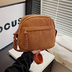 TEMU 레트로 다용도 하라주쿠 코듀로이 숄더 크로스바디 백, 일본 캐주얼 스타일 휴대폰 및 열쇠 가방 - 외출, 여행 및 출퇴근에 적합, 폰 크로스바디 백,미니 핸드백,휴대폰 슬링백,여성용 모바일 가방,여행용 핸드백, 출퇴근용 액세서리, 디자인,내구성 있는 원단,지퍼 클로저,작은 핸드백,여성 패션,스트리트웨어 애호가
