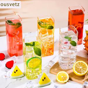 TEMU 글라스, 스퀘어 루스터테일 글라스, 12.8oz 고강도 보로실리케이트 유리컵 4pcs 세트, 주스, 맥주, 루스터테일, 혼합 음료용 우아한 바웨어, 롱 아일랜드 티 글라스, 일본식 슬림 스템 콜린스 글라스, 할로윈, 크리스마스 이벤트 & 파티 용품, 크리스마스, 새해, , 파티 이벤트용