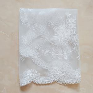 TEMU 새로운 신부의 자수 레이스 헤드스카프, 결혼 액세서리에 대한 짧은 단층 베일입니다.