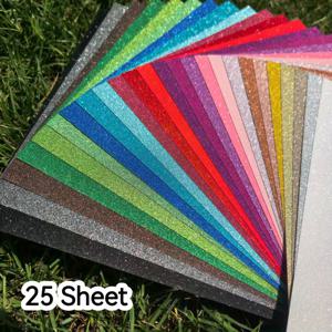 TEMU 25장 멀티컬러 글리터 카드스톡, A5(21.6*14.8cm) 250gsm 글리터 종이 공예용 카드스톡, 스크랩북 및 DIY 아트 프로젝트 웨딩 파티용