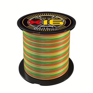 TEMU 16가닥 1000m/1093YD PE 꼰 낚시줄 - 매끄럽고 내구성 강한 녹색 소재, 민물 및 바다낚시에 적합, 잉어와 미끼낚시를 위한 이상적인 선택, 얇은 꼰 줄, 완벽한 휴일 선물