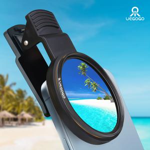 TEMU UEGOGO 67mm 울트라 씬 클립온 CPL 폰 카메라 렌즈 필터 - 광학 유리 원형 편광 필터, 눈부심 감소 및 색상 포화 강화, 휴대용 & 탈착식 모든 스마트폰용, 사진 액세서리, 슬림한 디자인, 내구성 있는 구조