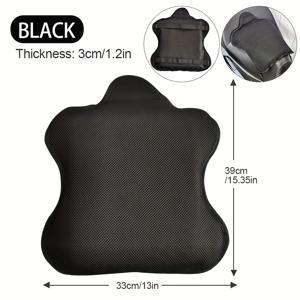 TEMU 네 시즌 유니버설 모터사이클 젤 시트 쿠션 - 통기성 절연 공기백 안티 슬립 선프루프 충격 흡수 커버, 내구성 폴리에스터 소재, 모든 날씨 라이딩 편안함, 모터사이클 시트 커버, 네 시즌 사용, 안티 슬립 디자인