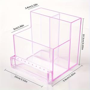 TEMU 아크릴 네일 드릴 디스플레이 스탠드 - 네일 드릴, 네일 폴리시, 네일 브러시를 보관 | 매니큐어 액세서리 및 네일 파일, 네일 그라인더 보관함, 네일 기술 용품, 세련된 디자인, 투명한 구조