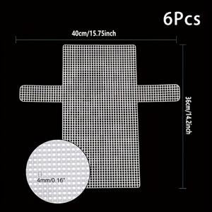 TEMU 6개 투명 플라스틱 메쉬 시트 크로셰 가방 만들기 - 4mm 그리드 DIY 공예 시트, 15.75x14.2인 재사용 가능한 자수 도구, 세탁, 홈 데코 및 DIY 프로젝트, 세탁 액세서리 | 정리된 공예 | 내구성 있는 공예 재료, 크로셰 용품
