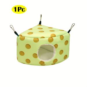 TEMU 1개 소형 애완동물 따뜻한 코지 네스팅 베드 - 부드러운 폴리에스터 & 폴리에스터 섬유 충전재, 연한 베이지색 세탁 가능 햄스터 앵무새 침대, 귀여운 노란 도트 무늬, 가벼운 휴대용 소파/차량 여행용, 랜덤 컬러, 장난기 넘치는 홈 데코