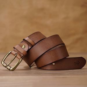 TEMU 바이슨 데님 남성용 정품 가죽 벨트 - 사각 구리 버클, 캐주얼 & 포멀 블랙/브라운/초콜릿 레더 벨트 - 청바지용, 일상 및 공식복 착용에 완벽한 선물 (아버지의 날, 발렌타인데이 선물 추천)