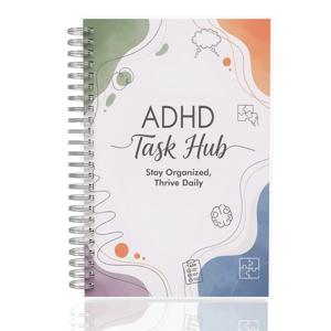 TEMU ADHD 플래너, 집중력과 생산성을 위한: 전화, 이메일, 할 일, 약속 및 더 많은 색상 코드 섹션으로 구성된 태스크 관리 허브. 압도감을 줄입니다. A5, 내구성 있는 커버, 100gsm 종이, 스피럴 바운드