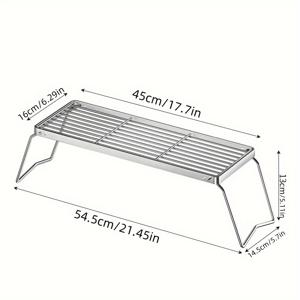 TEMU 4단 무게감 있는 튼튼한 받침대가 있는 헤비 듀티 스테인리스 스틸 BBQ 그릴 랙 - 냉각 랙이 있는 휴대용 야외 그릴 랙, 숯, 캠핑, 테일게이트용 그릴 랙 - 간편한 세척 디자인, 캠핑 필수품, 현대적인 그릴 시스템, 내구성 좋은 그릴 랙, 캠핑 용품, 캠핑화로대, 통돌이냄비, 화, 통돌이구이, 통돌이 회전 삼겹살, 통돌이 삼겹살, 회전구이