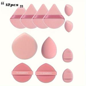 TEMU 12/40/50개 럭셔리 다기능 메이크업 스펀지 세트 - 메이크업, 컨실러, 블러시 및 아이섀도용 비누 없는 비트리 에그 - 풀 라이트 비에지 시리즈, 혼합 색상, 텍스처드 표면, 비누 없는 스펀지, 모든 라이트 비에지 유형에 적합, 휴일 선물