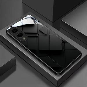 TEMU 삼성 S25 Edge용 스타일리시하고 고급스러운 템퍼드 유리 폰 케이스, 트렌디하고 패션적인 느낌을 제공합니다.