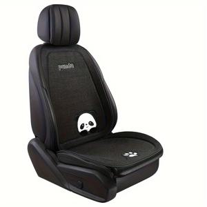 TEMU 귀여운 판다 & 발바닥 프린트 디자인 통기성 리넨 카시트 커버 - 가벼운 사계절용 전좌석 보호커버, 차량 범용 사이즈, 4가지 색상, 중간 소프트 원단, 손세탁/드라이클리닝 가능, 유쾌한 자동차 인테리어 액세서리