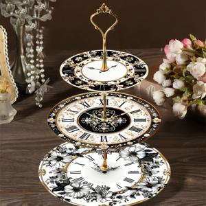 TEMU 1개 3단 우드 테마 고급 디스플레이 트레이 & 보관 스탠드, 결혼식, 생일, 추수감사절, 발렌타인데이 및 축제 분위기에 완벽 - 홈, 호텔, 사무실 또는 아이템 전시 공간에 이상적인 독특한 비정형 장식품 (직접 음식 접촉 불가)