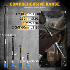 TEMU Yiled 드릴 비트 연장 키트, 4pcs 자석 스크류드라이버 헤드 홀더 세트 (알루미늄 슬리브 포함), 1/4인치 헥스 샹크 퀵 릴리스 어댑터, 길이 2-3/8
