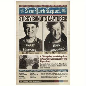 TEMU 1개, 액자 없음, '홈 알론 2: 로스트 이뉴욕' 레트로 크리스마스 영화 포스터 테마 캔버스 벽걸이 아트. 거실이나 어린이 침실을 위한 축제적인 장식품, 휴일 영화 팬들에게 기쁨의 선물입니다. 12X18인치, 2D 평면형, 방 꾸미기에 완벽합니다