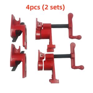 TEMU 4개 나무 공예 중량 강철 파이프 클램프 - 인간 중심적 빨간 손잡이, 빠른 해제 스틸 엣지 클램프, 3/4