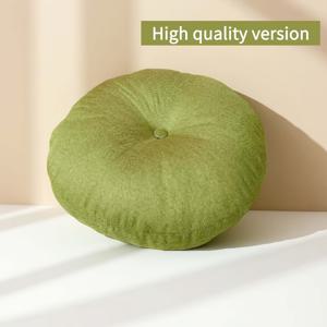 TEMU 불타미, 15.75인치 린넨 바닥 베개, 일본 스타일 튜프드 타타미 좌석 패드, 두꺼운 원형 명상 베개, 손세탁 가능, 침실, 거실 소파 홈 데코, 브라운 및 그린 옵션, 앉는 바닥 연습 패드, 11개 축제 범용|소파패드