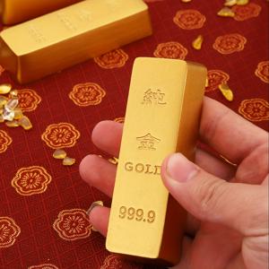 TEMU 3pcs 창의적인 골든 브릭 스타투스, 시뮬레이션 골든 바, 1.69 인치, 단단한 금속 재질, 가정 장식 공예에 적합, 데이와 생일 선물에 완벽