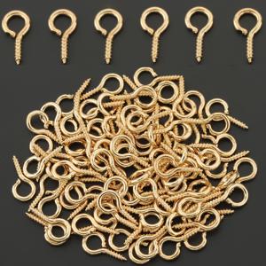 TEMU 310pcs KC 골든 알로이 DIY 양 눈 핀, 4×8Mm 및 5×10Mm 두 가지 크기의 호른 스티드 포함, 보석 만들기, 수공예, 장식 비즈 연결 물질, 펜던트 목걸이 커넥터, 9자리 펜던트, 루프 클로저 양 눈 스크류 스티드, 가방 모바일 폰 키 체인 매달린 로프 액세서리