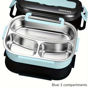 TEMU 밀폐 방수 도시락 - 안전한 뚜껑, 내구성 강한 스테인리스 스틸 식품 용기, 컴팩트 직사각형 벤토박스 (사무실/학교/여행용) - 학생 및 직장인을 위한 휴대용 간식 보관함, 쉬운 세척, 모던 런치박스, 고품질 도시락