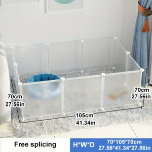 TEMU 탈착식 투명 PVC 애완동물 울타리, 단일 패널 무광택 질감 35*35cm/13.79 *13.79in, 청소 용이 및 녹 방지 소형 동물용 야외 케이지, 내구성 있는 구조, 놀이 공간 디자인, 애완동물 격리 솔루션, 토끼 & 고양이 - 내구성 플라스틱