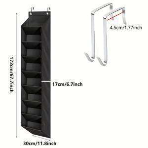 TEMU 4층 블랙 직물 보관용 가방, 8단화 신발 정리함 - 옷장, 현관, 침실 및 욕실용 벽걸이 문걸이 선반 - 신발, 가방, 액세서리, 옷장 정리함 및 보관용, 선반