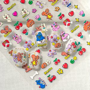 TEMU 1장 귀여운 DIY 플라스틱 패브릭 패치 버튼 포함 - 엠보싱 카툰 동물 (고양이, 코끼리, 곰, 토끼, 하트) 스크랩북, 다이어리, 의류 & 가방용 - 쉬운 다림질 스타일 어플리케 's 공예용