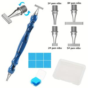 TEMU 5D 페인팅 도구 레진 펜, 다기능 스테인레스 스틸 스크루 스레인 얇은 펜 헤드, 접착 클레이 왁스 포함, 네일 아트 및 페인팅용|보석십자수