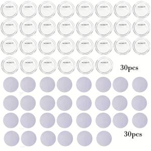 TEMU 60개 아크릴 버튼 배지 세트, 30개 배지 및 30개 라운드 카드 스톡 포함, 안전 스냅 클로저가 있는 대형 투명 재사용 가능한 핀, DIY 공예, 배지, 사진 벽, 좌석 밀봉, ID 카드, 축제, 결혼식, 판타지 테마, 장식 버튼, 이벤트 액세서리, 다기능 부착물, 보석 만들기 키트