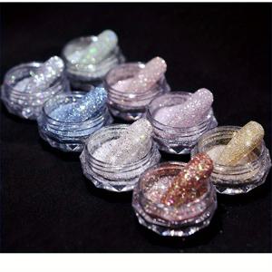 TEMU 8개 세트 반짝이는 매니큐어 장식, 별 모양 무지개 빛 네일 시퀸스, 여성용 네일 아트 세트, 파티/발렌타인데이 선물, 카니벌/마르디그라/가면무도회에 어울리는 스파클링 네일 디자인