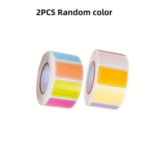 TEMU 2롤 (총 2000개 스티커) - 방수 자체 접착 라벨, 파스텔 컬러 (노랑, 핑크, 블루, 그린, 오렌지, 터키석색, 보라) - 쓰기 가능한 표면, 강력한 접착력, 사무실/가정/학교/창고용 - 정리 및 인벤토리, 장식, 홈 오거나이저