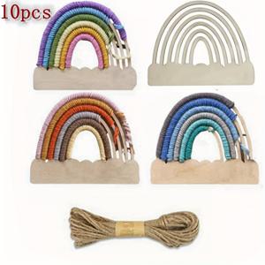 TEMU 10개 세트 행잉 장식 - 인조 나무 아치 오너먼트, 로프 걸이 포함 (파스텔 & 생생한 색상: 보라, 파랑, 주황, 노랑, 초록, 핑크, 빨강, 청록, 갈색, 베이지) 크리스마스, 할로윈, 결혼식, 파티용 - 전기 불필요, 벽/문 걸기 쉬움, 가랜드 장식 - 생일, 웨딩, 휴일 파티 데코, DIY 공예 소품, 현대적 디자인, 자연스러운 액세서리