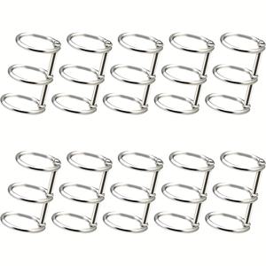 TEMU 10개 3링 금속 루스리프 바인더 링, 내경 20mm DIY 여행 일기장, 포토 앨범, 제본