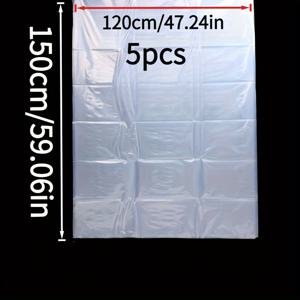TEMU 10개/5개입 초대형 투명 플라스틱 보관 백 | 방수, 방진, 의류, 담요, 봉제 인형, 침구류 보관 - 신학기, 이사, 기숙사, 침대 수납, 포장 및 옷장 정리에 적합|이불정리함