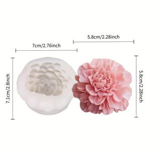 TEMU 3D 리얼한 카네이션 꽃 실리콘 몰드 - 캔들 레진 석고 공예 - 높은 탄성, 쉬운 분리, 논스틱 재사용 가능 - 로맨틱하고 포근한 분위기의 선물로 완벽
