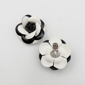 TEMU 1쌍 우아한 플로럴 신발 꽃 장식 - 블랙 & 화이트, 웨딩, 파티, 일상용 여성 신발 액세서리 - 하이힐, 플랫슈즈, 부츠 호환 가능 - 포멀 & 캐주얼 이벤트, 패션 러버를 위한 안전 고정 디자인