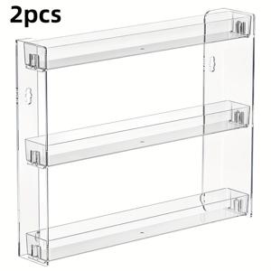 TEMU 2개 세트 3단 무드릴 접착식 아크릴 벽걸이 정리대, 화장품 보관 선반, 욕실/주방용 코너 행거 – 스파이스 랙, 공예 도구, 안경 및 네일아트 용품, 백투스쿨 필수품