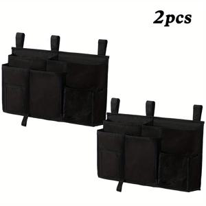 TEMU 2개 세트 행잉 스토리지 백, 8포켓 침대용 해먹 정리함 – 대학 기숙사, 병원 유아침대 및 아기 침대 레일용 옥스포드 원단 강화 디자인 (블랙, 베이지, 네이비 블루, 그레이)