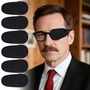 TEMU 12개 ESOLOSK 안경 아이 패치 - 재사용 가능한 다기능 안경 패치, 블랙 접착 아이 패치, 게으른 눈용, 모든 라이트 베이지 타입, 쉬운 적용, 안경용 눈꺼풀 패드, 속눈썹 측면, 편안한 착용감, 속눈썹 측면 제품, 속눈썹 측면 액세서리, 편안한 속눈썹 측면 패치, 재사용 가능한 안경 패치