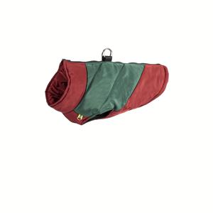 TEMU 개용 겨울 코트 - 방풍 지퍼 클로저, 소형/중형/대형견을 위한 보온 스웨터 - 빨래기 가능한 레드/그린 컬러블록, 프렌치 불독, 푸그, 불독에 적합한 겨울 & 봄 시즌 의류, 폴리에스터 개 재킷, 따뜻한 개 옷, 편안한 개 의류