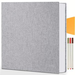 TEMU 대용량 사진 앨범 5개 세트, 자체 접착 리넨 스크랩북 + 금속 마커 펜 3개 & 스크래퍼, 20장 40페이지, 4x6 5x7 8x10 사진용, 가족 기념일 결혼식 사진 보관, 생일 선물, 메모리 보관,스타일리시 스크랩북,우아한 포토북,고품질 리넨,내구성 있는 플라스틱,기념 앨범,스크랩북 세트,가족의 추억,결혼 기념품