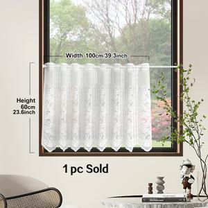 TEMU 1개 화이트 홀로우 레이스 주방 파티션 커튼, 소형 커튼, 거실 침실 창문 및 문 장식용 작은 신선한 반투명 비투명 쇼트 발란스