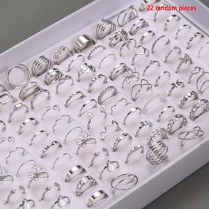 TEMU 22/66개 세트 패셔너블하고 우아한 기하학적 스택드 링 - 나비, 하트, 다섯개 별 요소 포함, 여성용 데일리 & 파티용 멀티피스 주얼리, 크리스마스·할로윈·발렌타인데이 선물용 다목적 액세서리 (박스 미포함)|반지