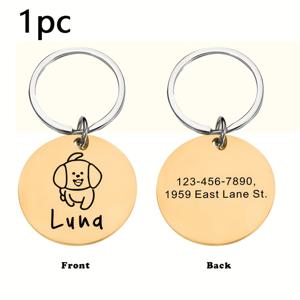 TEMU 1개 맞춤형 개 ID 태그 - 금속 골드 컬러, 퀵락 잠금장치, 반려동물 이름 플레이트 - 생일/기념일 선물 추천, 목걸이 & 가죽끈 호환 가능, 안전한 디자인, 동물 애호가를 위한 완벽한 아이템