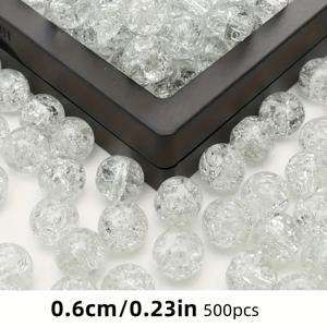 TEMU 500개/300개/200개/100개의 고품질 화이트 크래크 아크릴 비즈 - 6mm/8mm/10mm DIY 주얼리 만들기용 다양한 크기 스페이서 비즈, 팔찌 목걸이 귀걸이 공예 재료 - 독특한 선물 아이디어, 친구와 가족을 위한 완벽한 작은 선물, 크리스마스에 적합