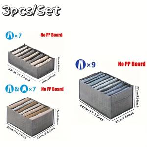 TEMU 3pcs 세트 접이식 두꺼운 디자인 수납 박스 - 옷과 바지용 멀티 기능 직사각형 정리함, 내구성 있는 침대 밑 옷장 보관 | 홈, 기숙사, 옷장 정리에 이상적